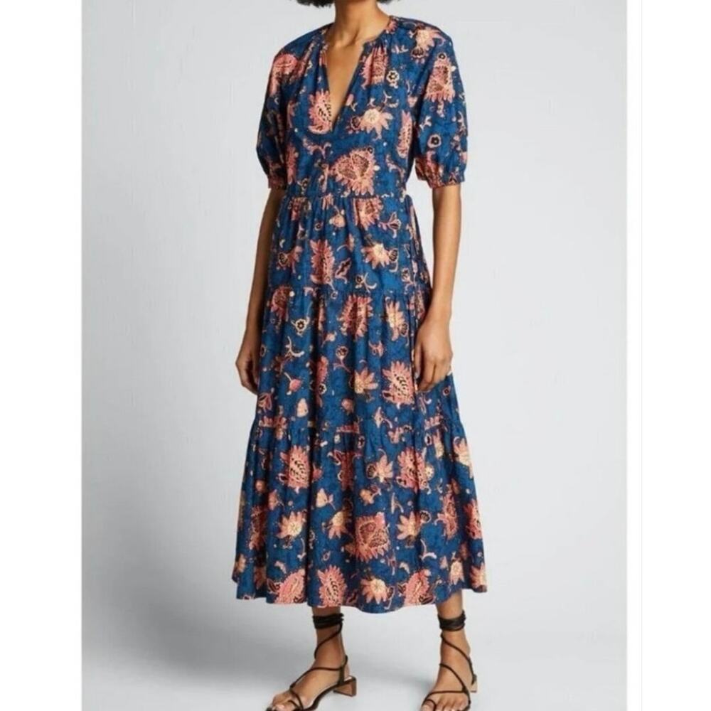 A.L.C. Mischa paisley Floral Print Puff
Sleeve Midi Dress size 6
